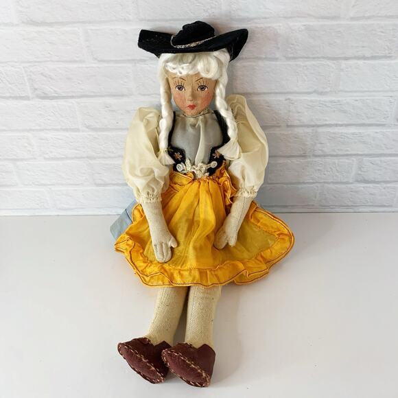 Vintage German Swiss Doll Composite Paper Mache 16 Inch - Picture 4 of 8